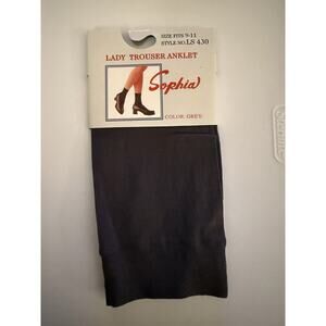 VTG Sophia Lady Trouser Anklet Grey Socks Fits 9-11